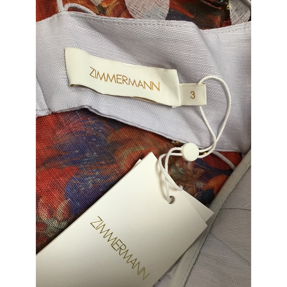 Zimmermann Wild Flower Botanica Petal Printed Linen-Silk Midi Dress Size 3 NWT - Picture 16 of 16